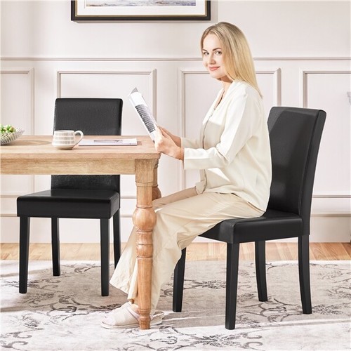Dining chairs set faux - of, 2